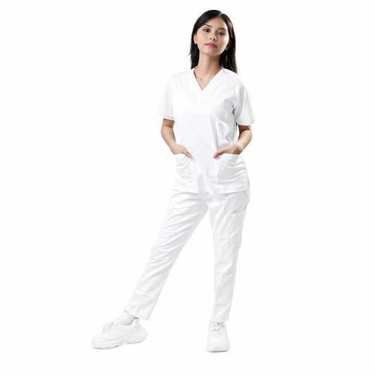 Scrub Suits Uniform Stretch (White)