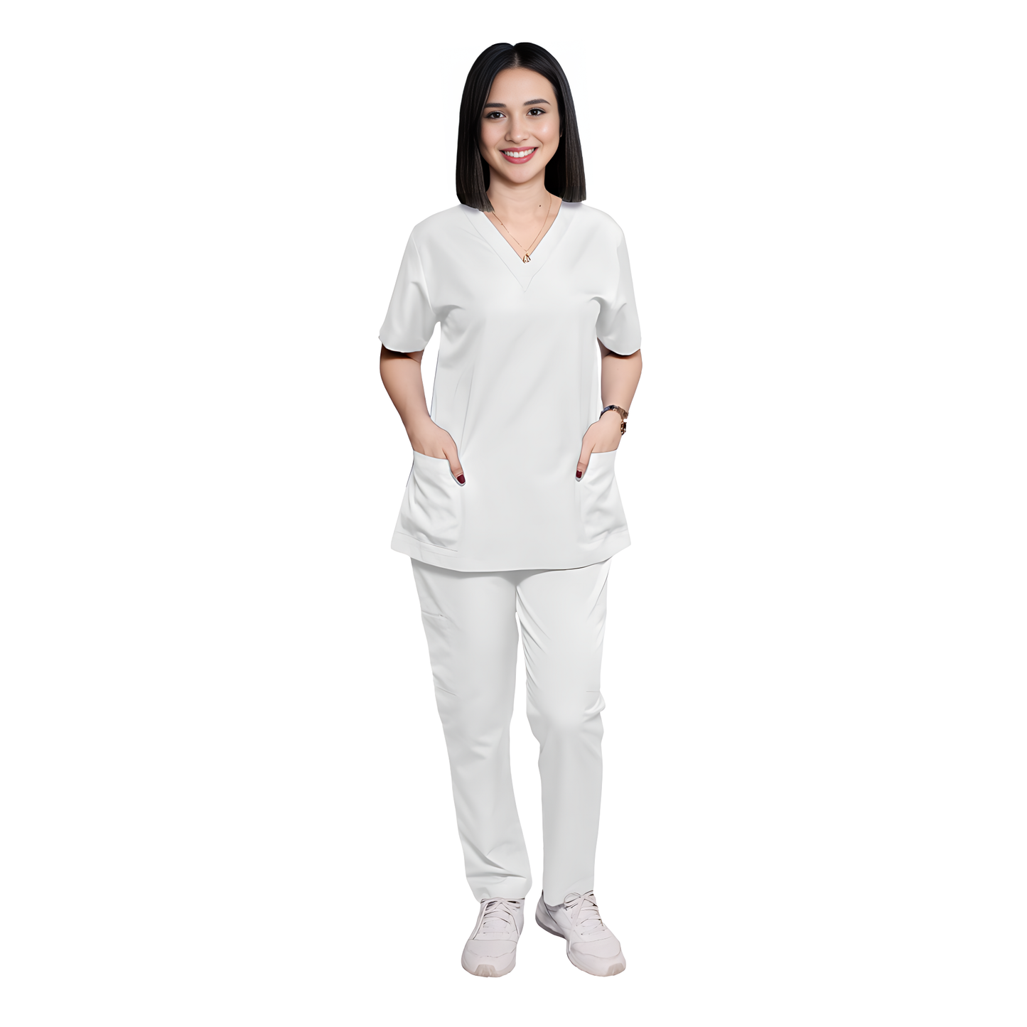 Scrub Suits Uniform Poly Viscose - White