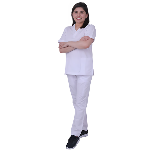 Scrub Suits for Women Poly Cotton (White)