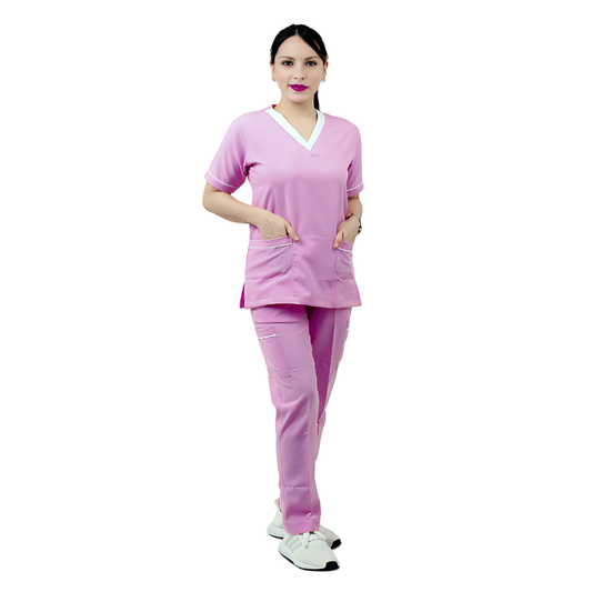 Scrub suits uniform DESIGN V (Dark Pink)