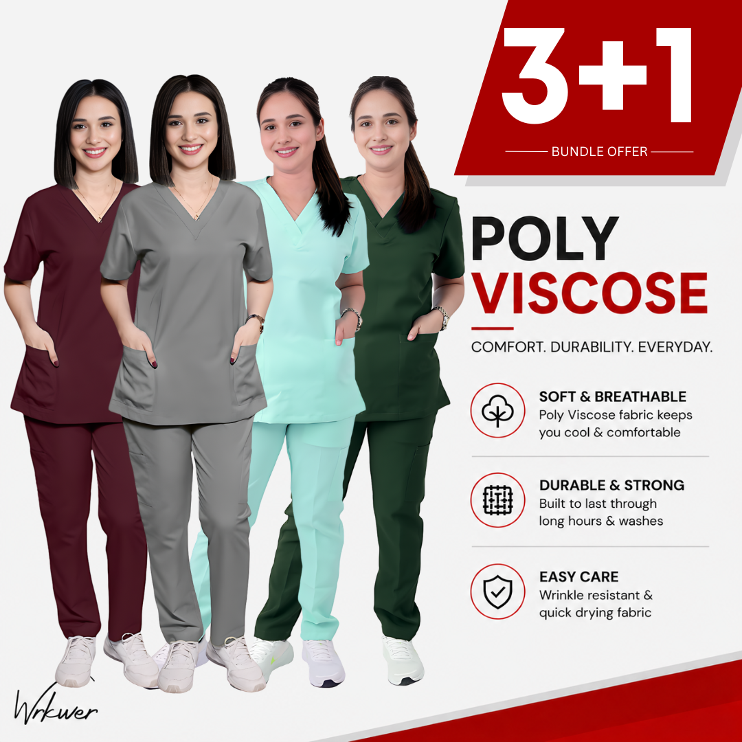 Scrub Suits Uniform Poly Viscose (Pack of 4)