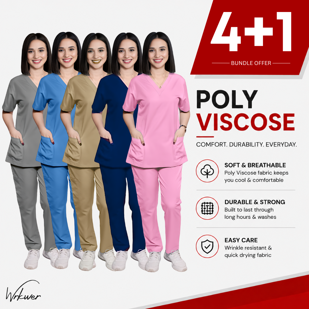 Scrub Suits Uniform Poly Viscose (Pack of 5)