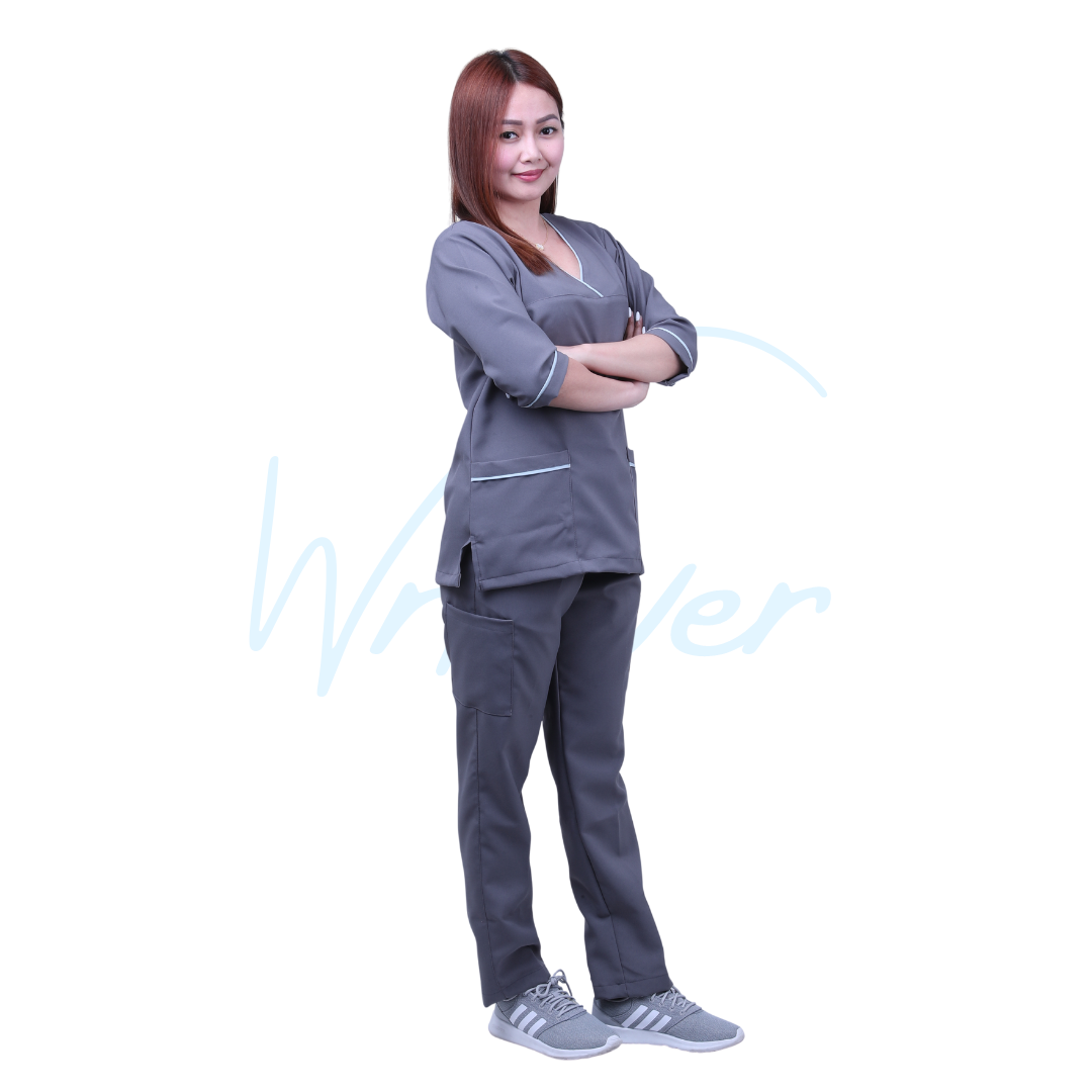 Scrub Suits for Women 3/4 Sleeves (Grey)