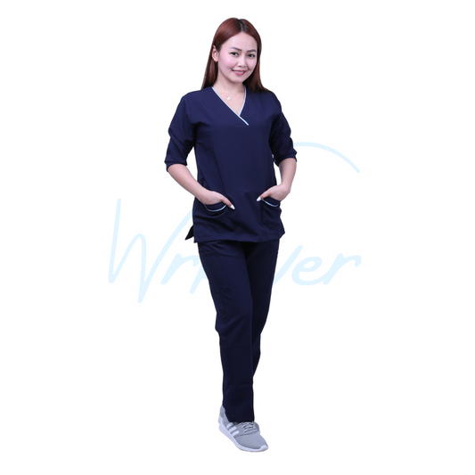 Scrub Suits for Women 3/4 Sleeves (Navy Blue)