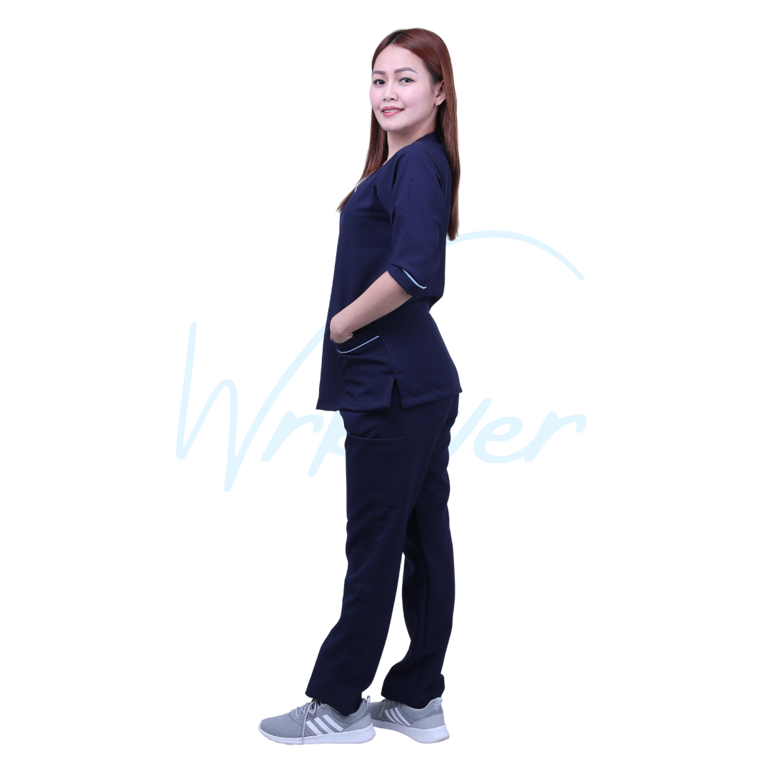 Scrub Suits for Women 3/4 Sleeves (Navy Blue)
