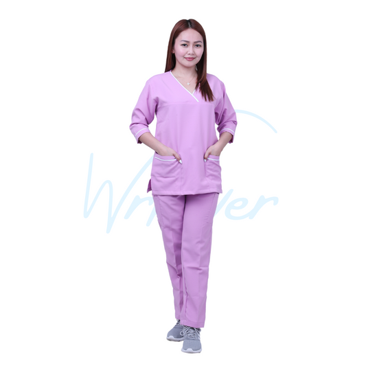 Scrub Suits for Women 3/4 Sleeves (Old Rose)